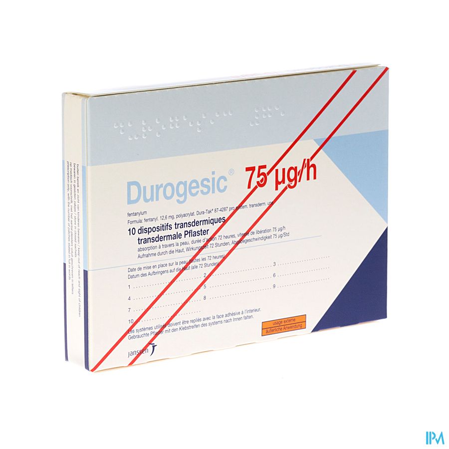 Durogesic Pl Emp 10x 75mcg/heure/uur Durogesic Pl Emp 10x 75mcg/heure/uur