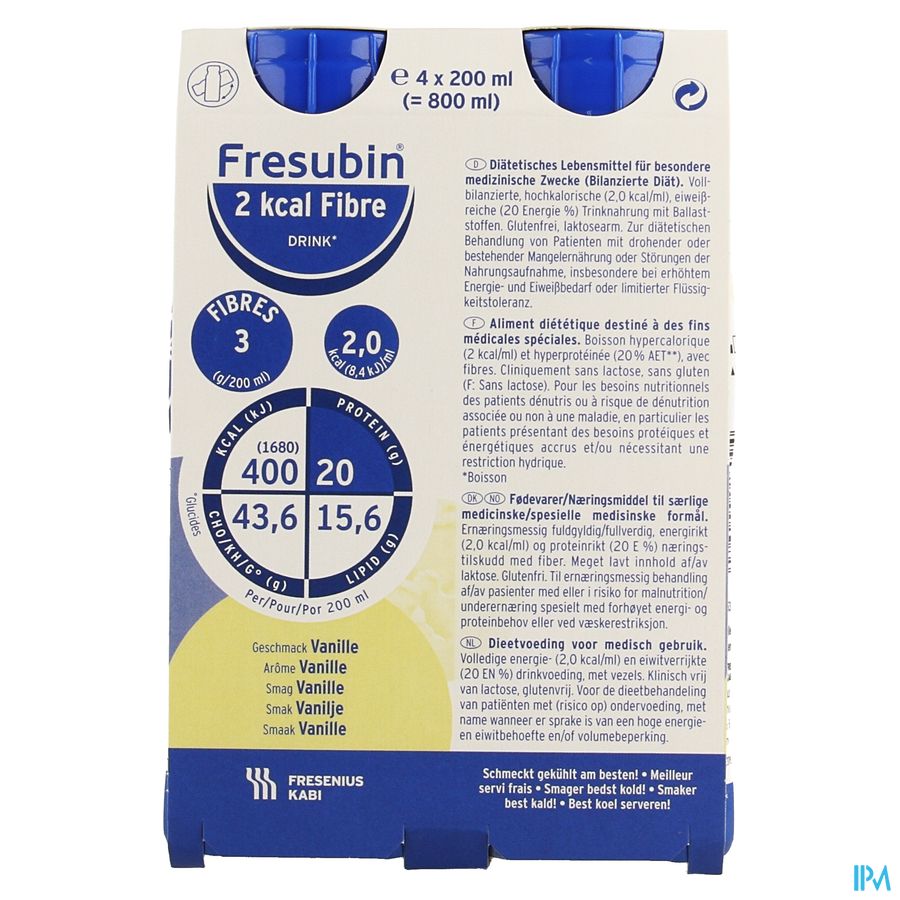 Fresubin 2 Kcal Fibre Drink Vanille Fl 4x200ml 5