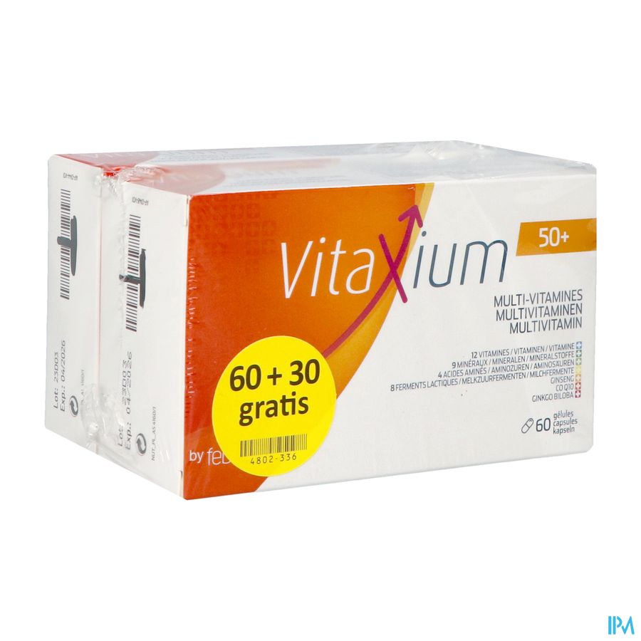 Vitaxium 50+ Multi Vitamines Caps 60+30 Promopack Vitaxium 50+ Multi Vitamines Caps 60+30 Promopack