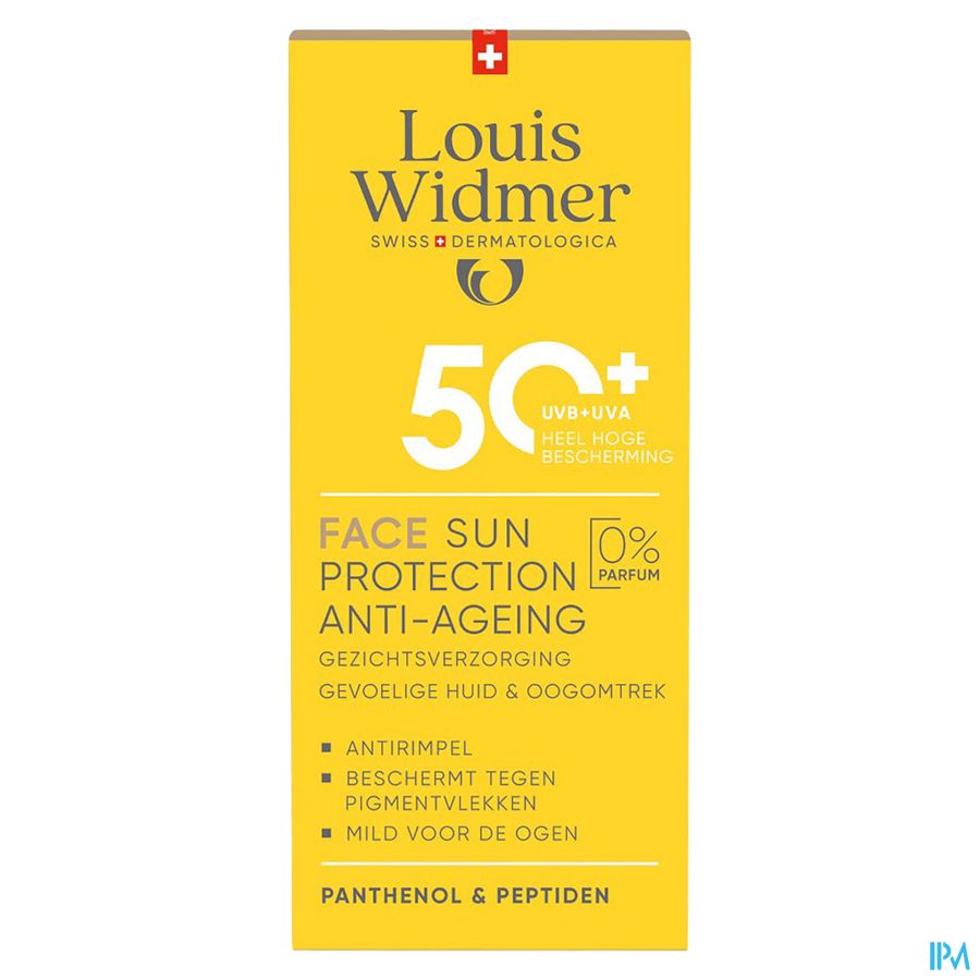 Widmer Face Sun Protection Anti-ageing 50+ Zonder Parfum 50ml 1