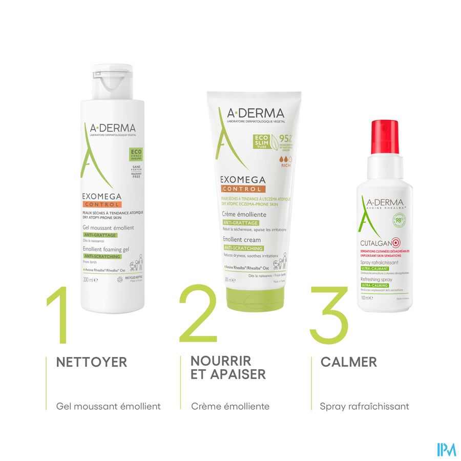 Aderma Exomega Control Emol. Schuimende Gel 200ml 16