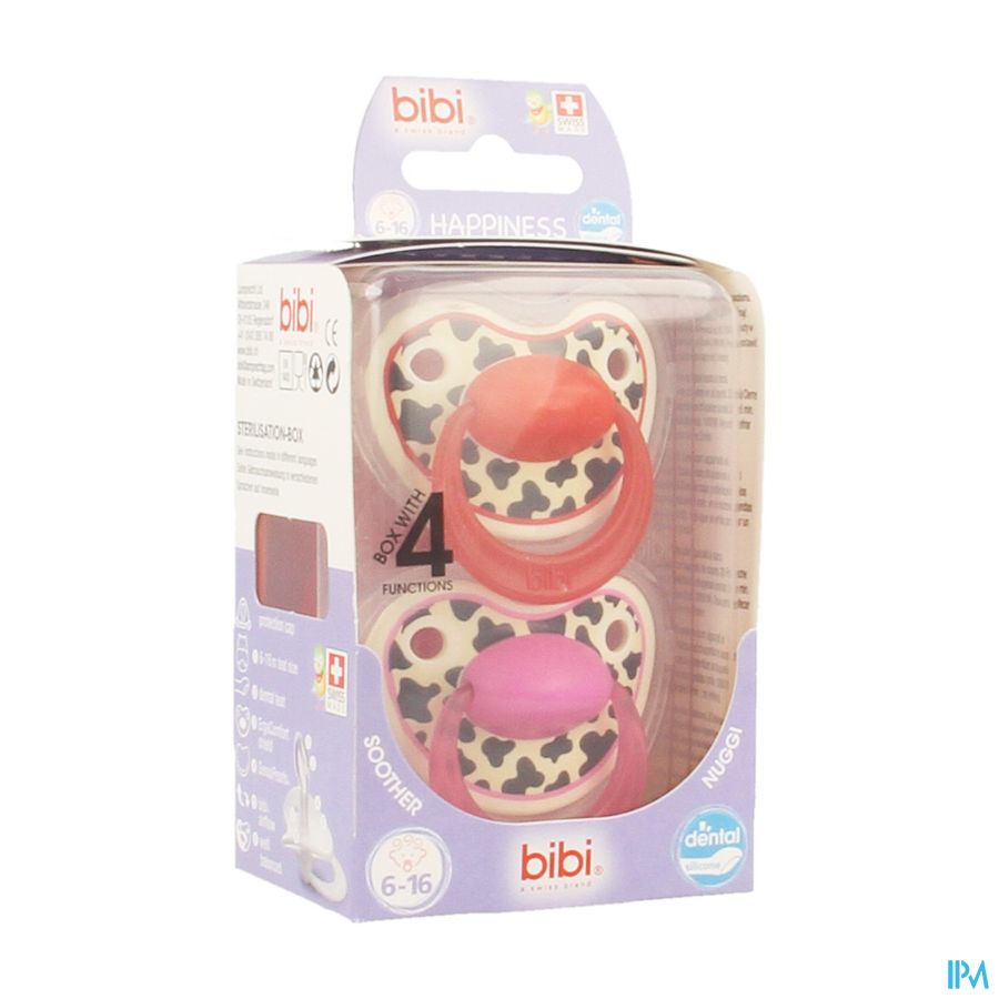 Bibi Happiness Fopspeen Dental Tiger 6-16m Duo