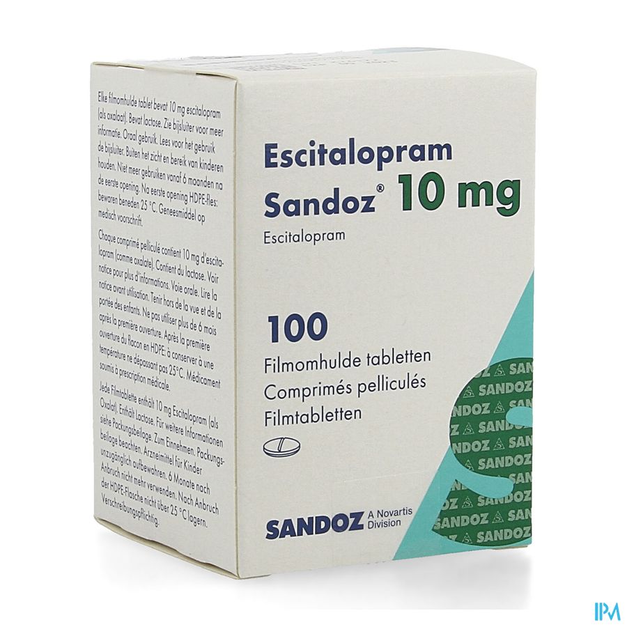 Escitalopram Sandoz 10mg Filmomh Tabl 100 X 10mg Escitalopram Sandoz 10mg Filmomh Tabl 100 X 10mg