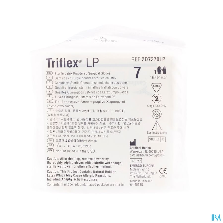 Triflex Onderz.handsch.latex +pdr Ster 7,0 Paar