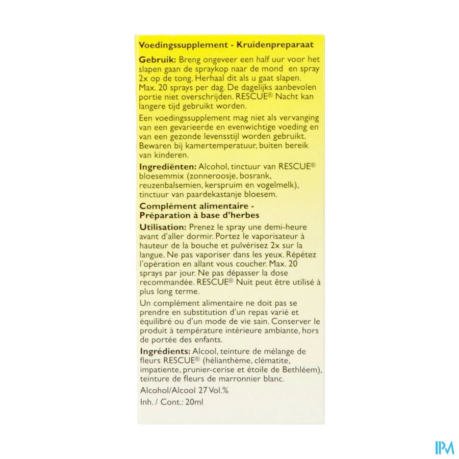 Bach Rescue Spray Nacht 20ml 1