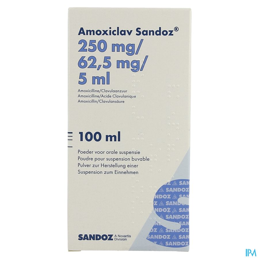 Amoxiclav Sandoz 250mg/5ml Pd Susp100ml 2
