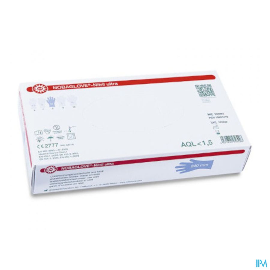 Noba Handschoenen Nitril Ultra Z/latex M Blauw 100 Noba Handschoenen Nitril Ultra Z/latex M Blauw 100