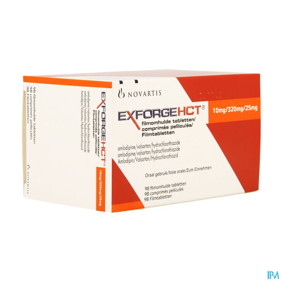 Exforge Hct 10mg/320mg/25mg Comp Omhulde 98 Exforge Hct 10mg/320mg/25mg Comp Omhulde 98