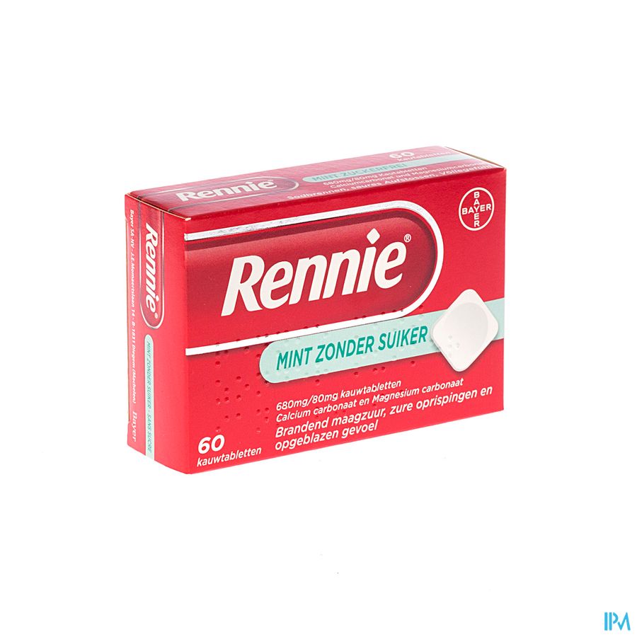 Rennie Mint Z/suiker Zuigtabl 60 1