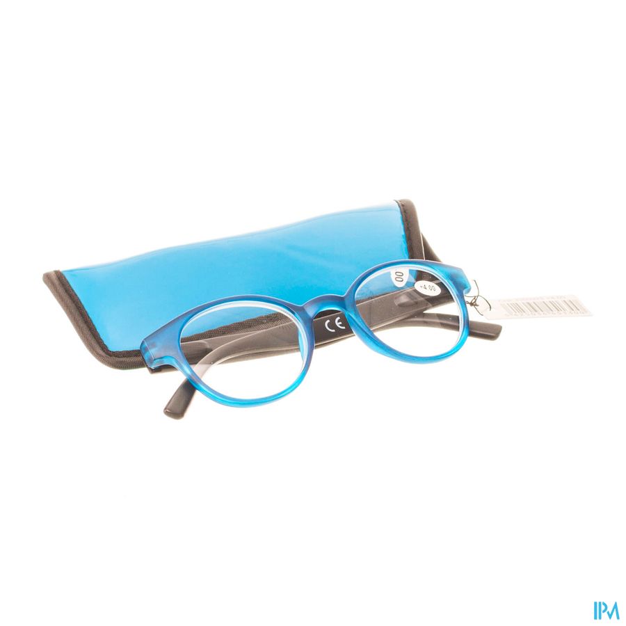 Pharmaglasses Leesbril Round +4.00 Blue/black