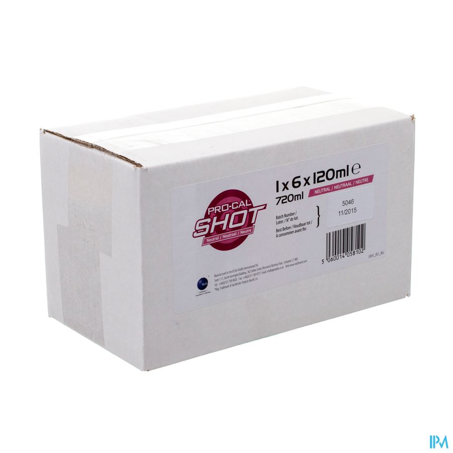 Pro-cal Shot Aardbei 6x120ml Pro-cal Shot Aardbei 6x120ml
