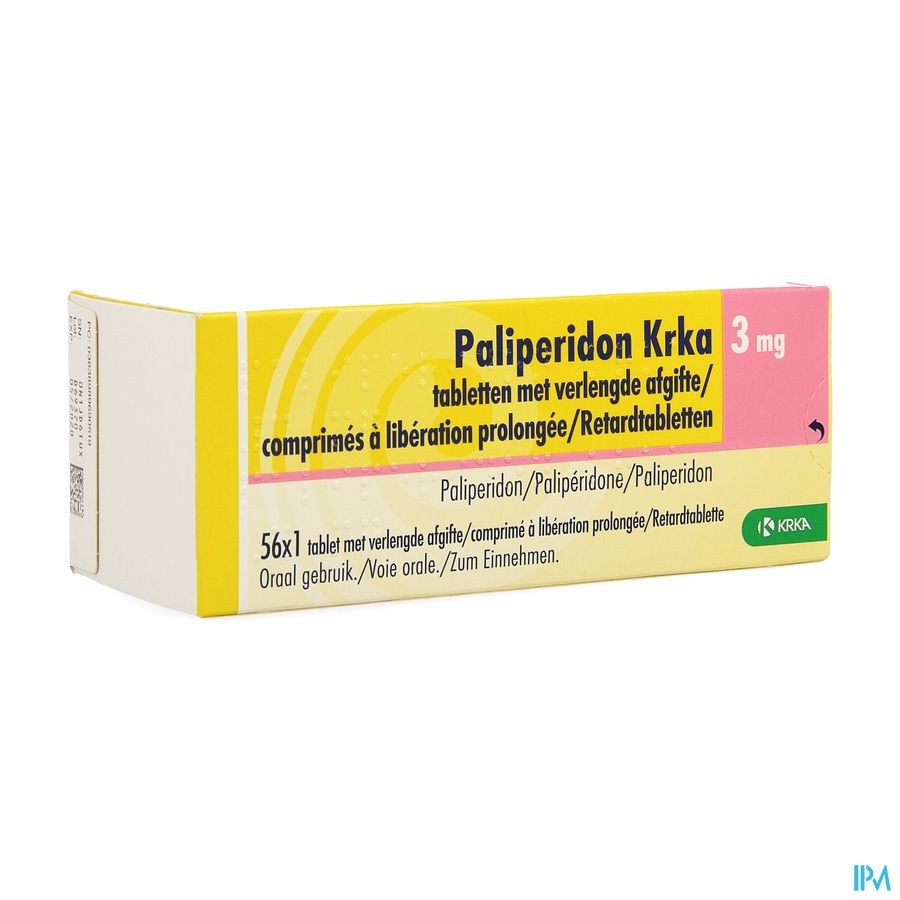 Paliperidon Krka 3mg Verlengde Afgifte Comp 56x3mg Paliperidon Krka 3mg Verlengde Afgifte Comp 56x3mg