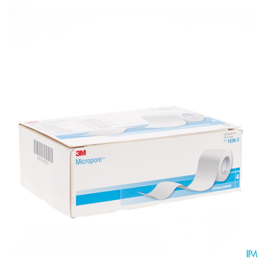 Micropore 3m Hechtpleister 75mmx9,15m Rol 4 1530