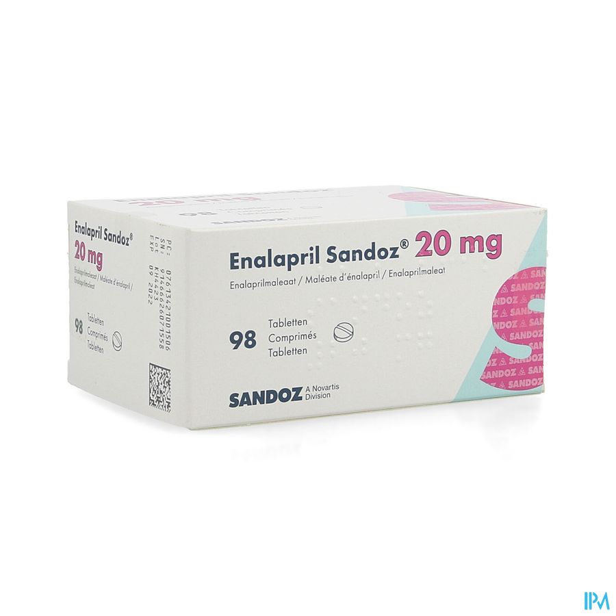 Enalapril Sandoz 20mg Comp 98 Enalapril Sandoz 20mg Comp 98