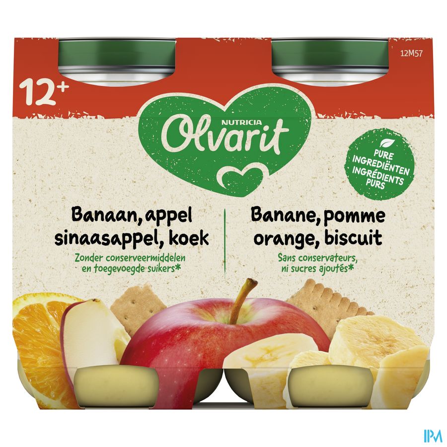 Olvarit Banaan Appel Sinaasappel Koek 2x200g 12m51 1