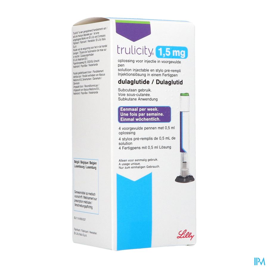 Trulicity 1,5mg Abacus Sol Inj Voorgevulde Pen 4 Trulicity 1,5mg Abacus Sol Inj Voorgevulde Pen 4