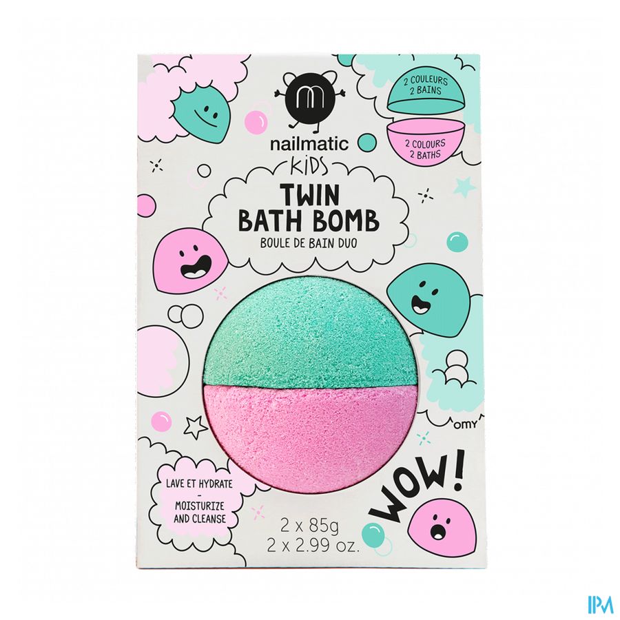 Nailmatic Kids Duo Bruisbal Rose&groen 2x85g 1