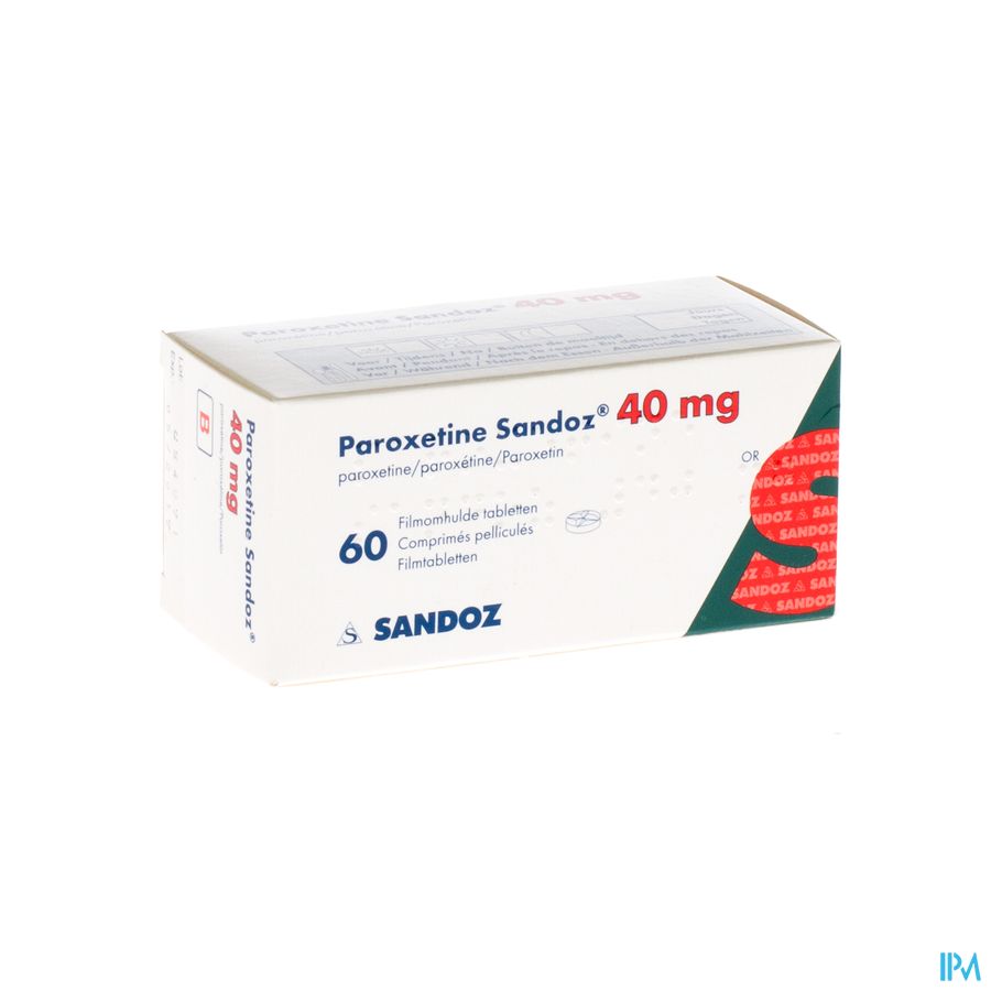 Paroxetine 40mg Sandoz Comp 60 X 40mg Paroxetine 40mg Sandoz Comp 60 X 40mg