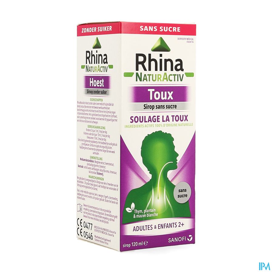 Rhina Natur Activ Toux Sans Sucre Sirop 120ml Rhina Natur Activ Toux Sans Sucre Sirop 120ml
