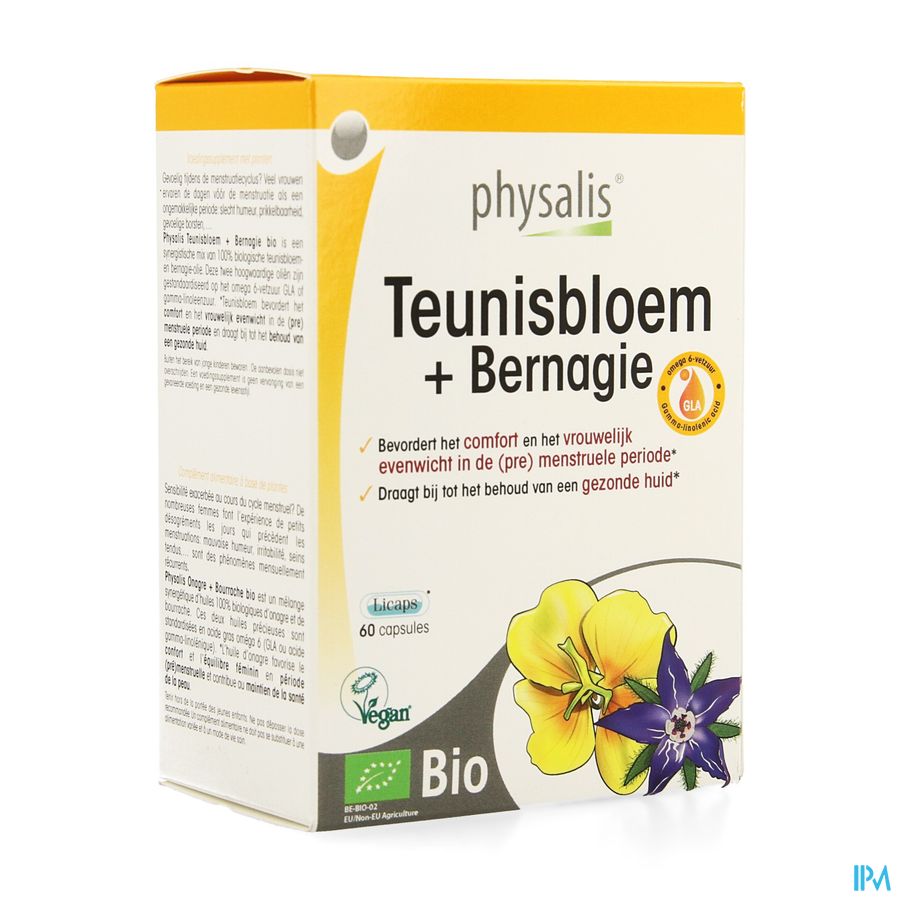Physalis Teunisbloem+bernagie Bio Caps 60 Physalis Teunisbloem+bernagie Bio Caps 60