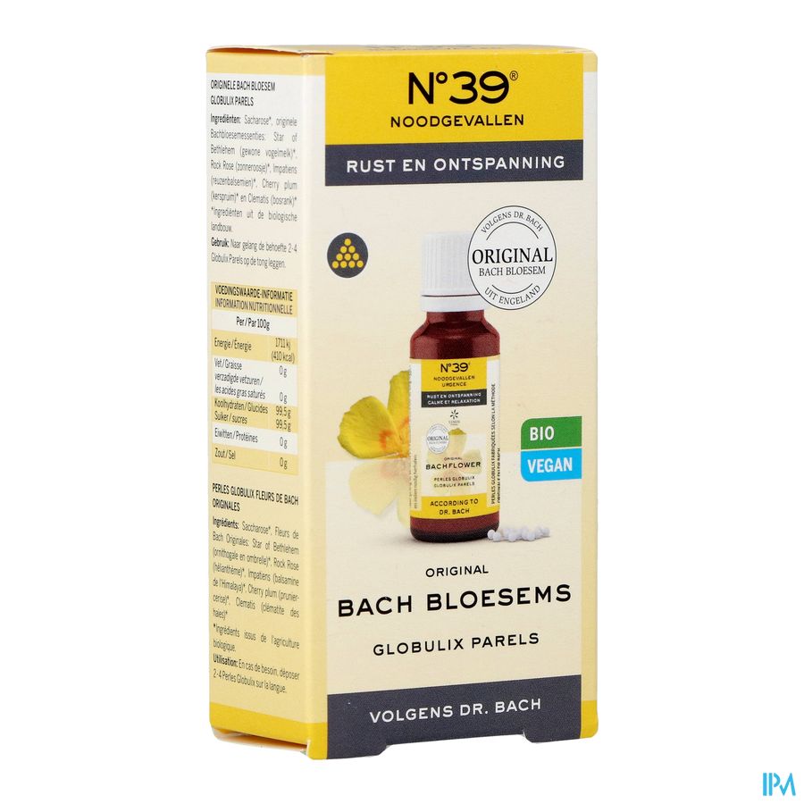 Bachbloesem Bio N°39 Noodgevallen Parels 20g Bachbloesem Bio N°39 Noodgevallen Parels 20g