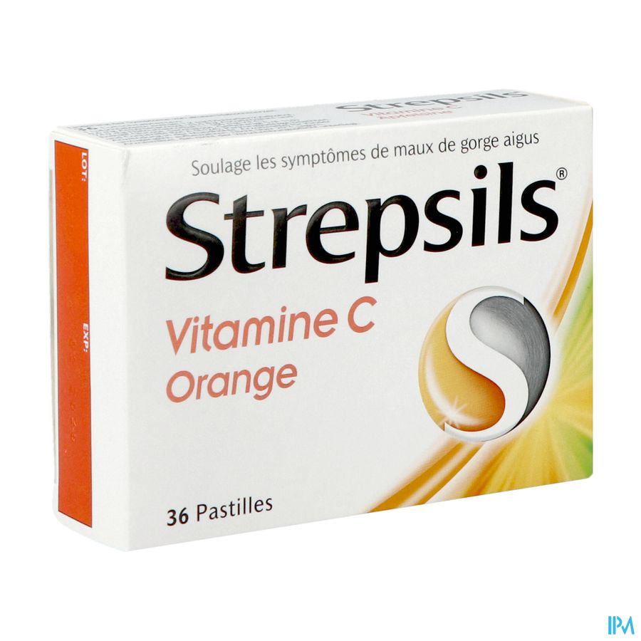 Strepsils Vitamine C Orange Past 36 Strepsils Vitamine C Orange Past 36