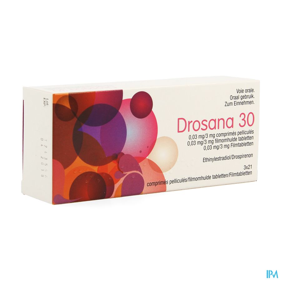 Drosana 30 0,03mg/3mg Filmomh Tabl 3 X 21 Drosana 30 0,03mg/3mg Filmomh Tabl 3 X 21