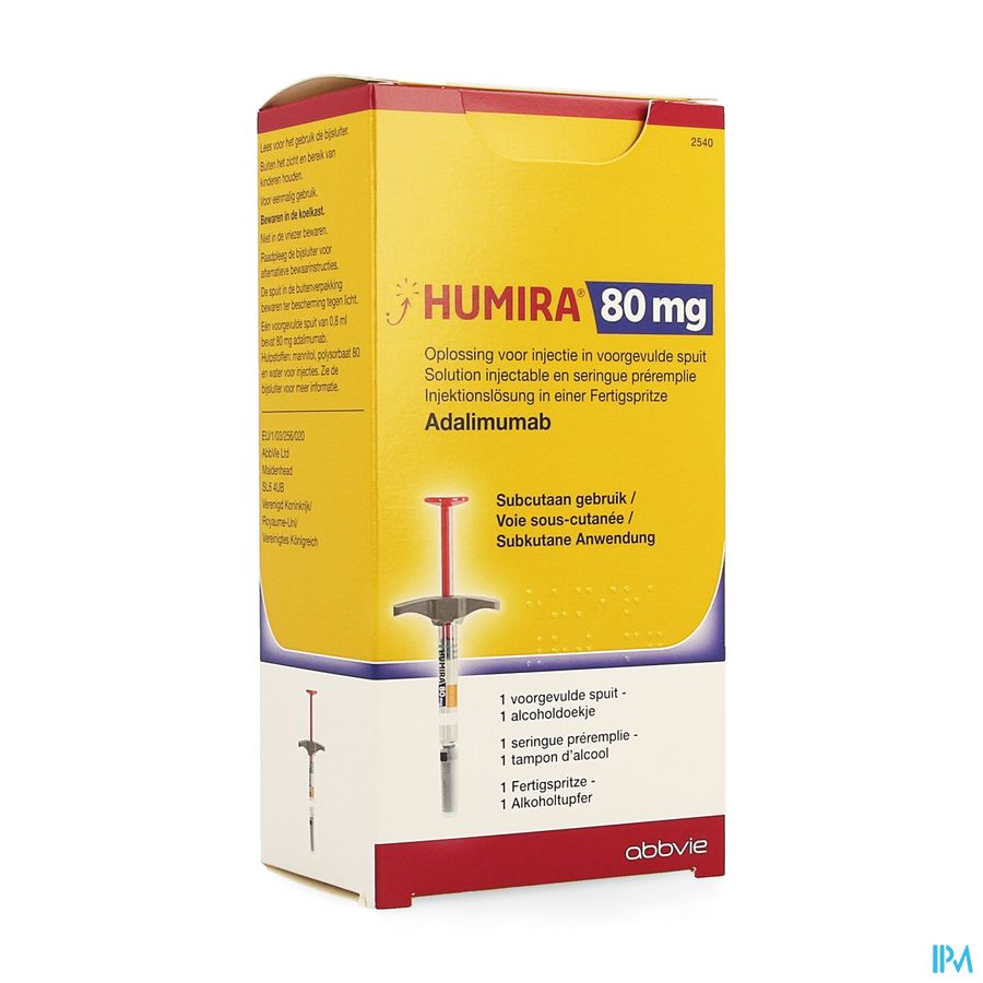 Humira 80mg/0,8ml Opl Inj Voorgev.sp. 1x80mg/0,8ml