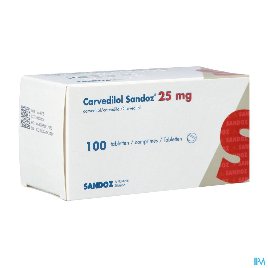 Carvedilol Sandoz 25mg Pi Pharma Comp 100 Pip Carvedilol Sandoz 25mg Pi Pharma Comp 100 Pip