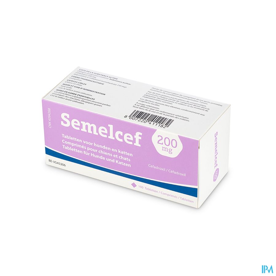 Semelcef 200mg Hond-kat Comp 100 Semelcef 200mg Hond-kat Comp 100