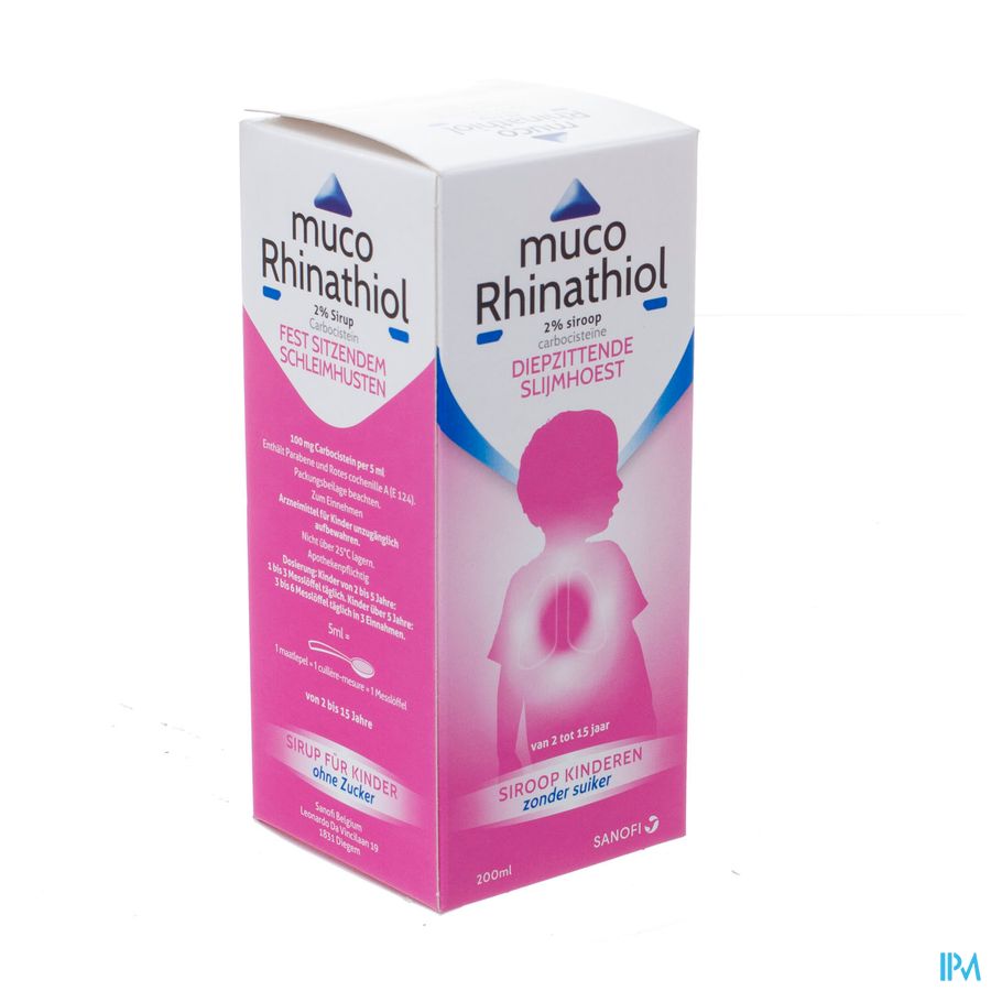 Muco Rhinathiol 2% Sir Inf Z/suiker 200ml Muco Rhinathiol 2% Sir Inf Z/suiker 200ml