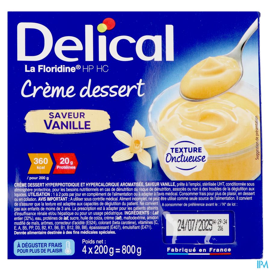 Delical Creme Dessert La Floridine Vanille 4x200g 3