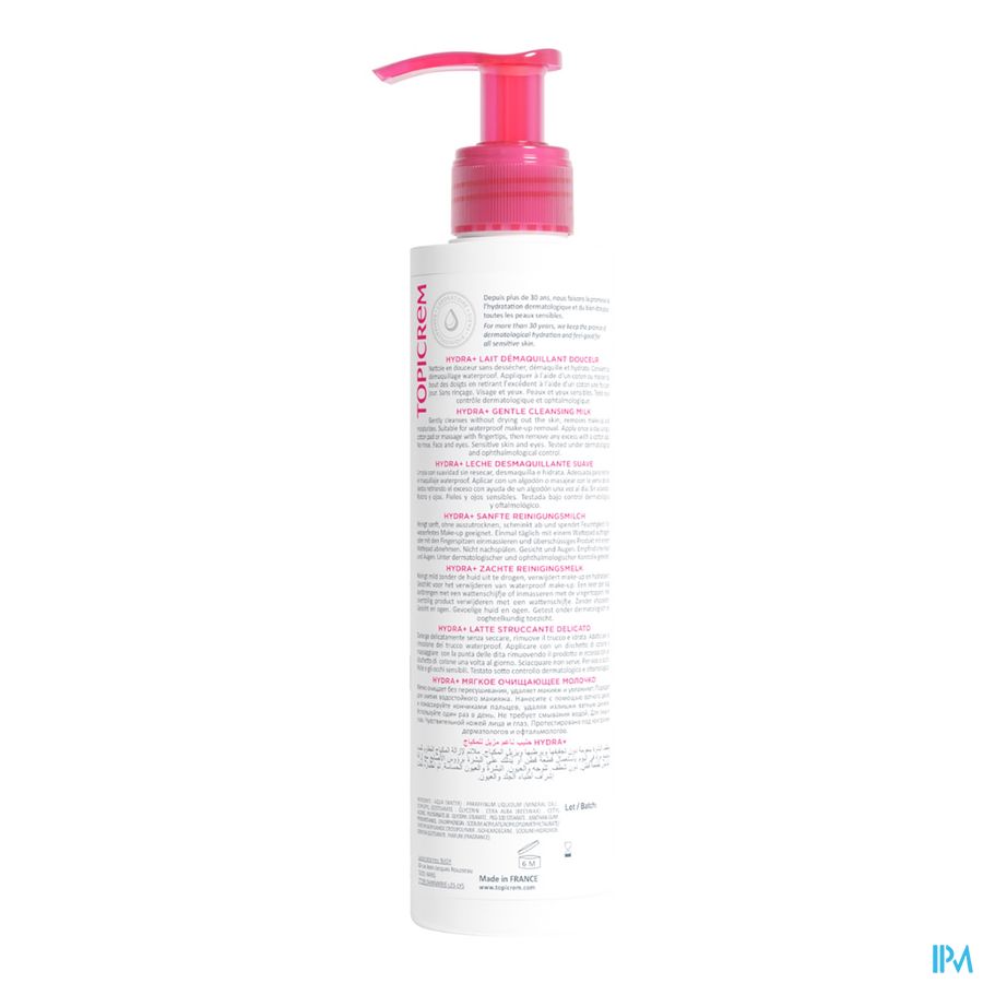 Topicrem Hydra+ Zacht Reinigende Melk Fl 200ml 1
