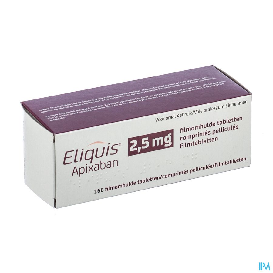 Eliquis 2,5mg Filmomh Tabl 168 X 2,5mg Eliquis 2,5mg Filmomh Tabl 168 X 2,5mg