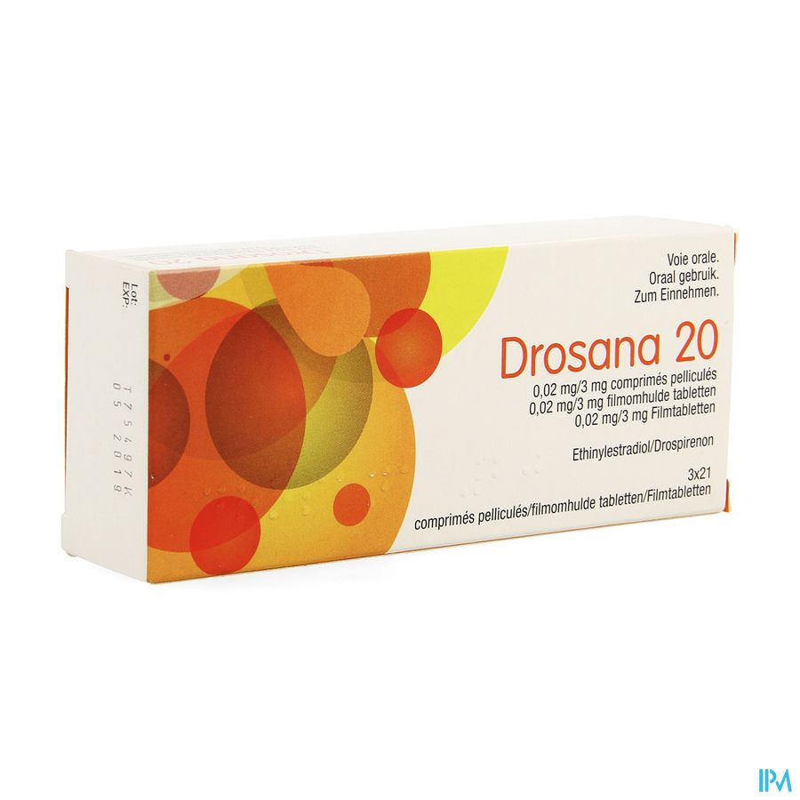 Drosana 20 0,02mg/3mg Filmomh Tabl 3 X 21 Drosana 20 0,02mg/3mg Filmomh Tabl 3 X 21