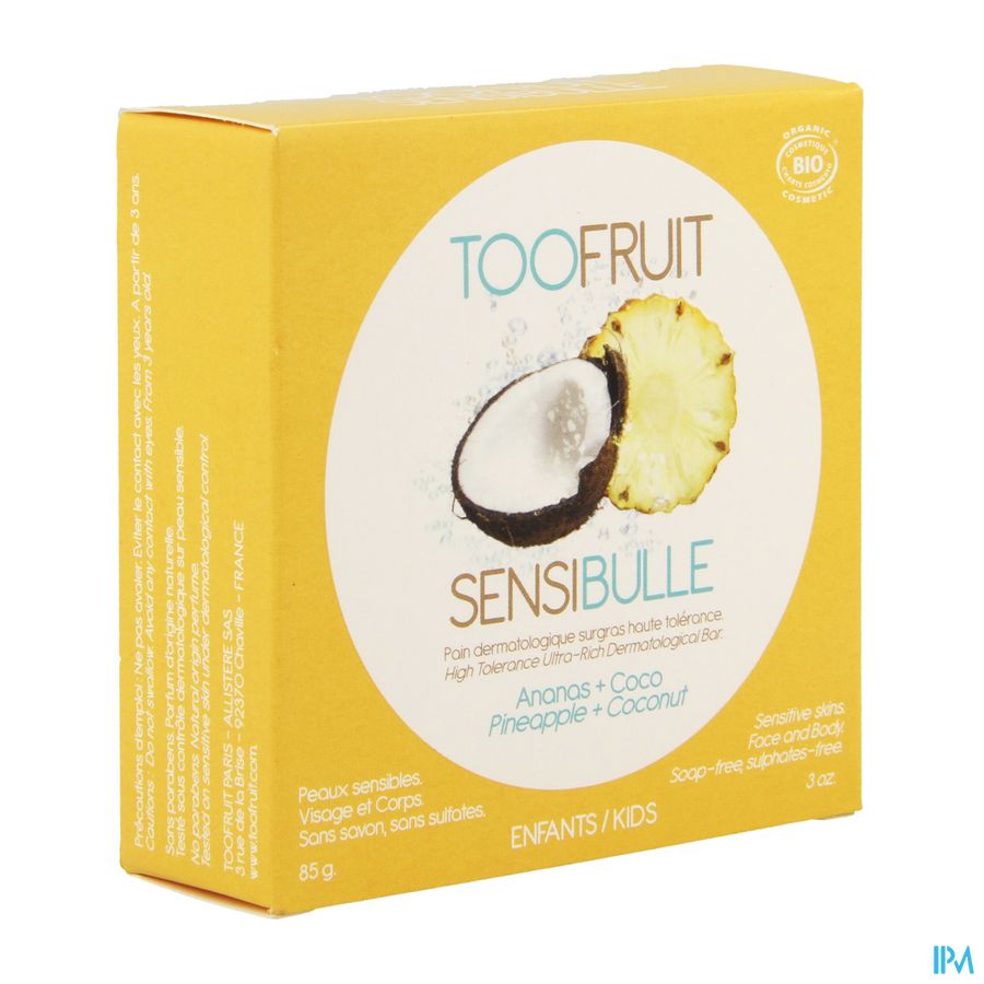 Too Fruit Sensibulle Pain Dermato Coco-ananas 85g Too Fruit Sensibulle Pain Dermato Coco-ananas 85g