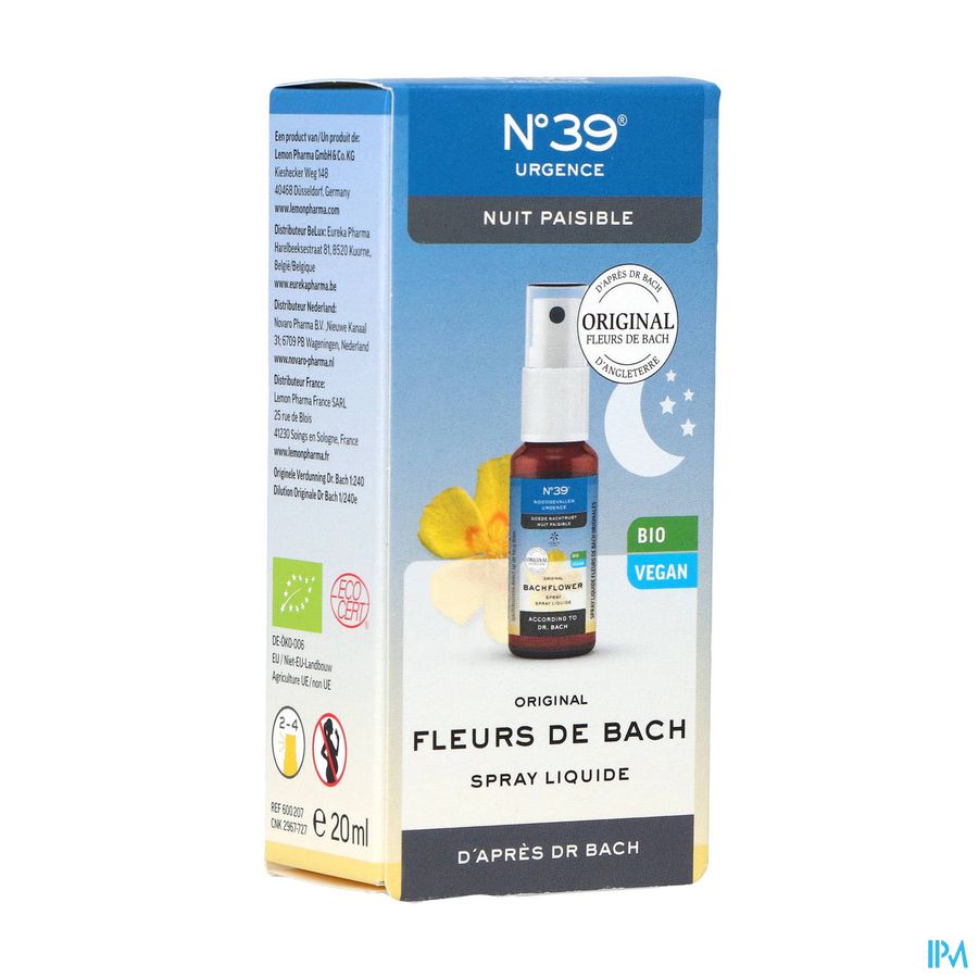 Fleurs de Bach Bio N°39 Urgence Nuit Spray 20ml Fleurs de Bach Bio N°39 Urgence Nuit Spray 20ml