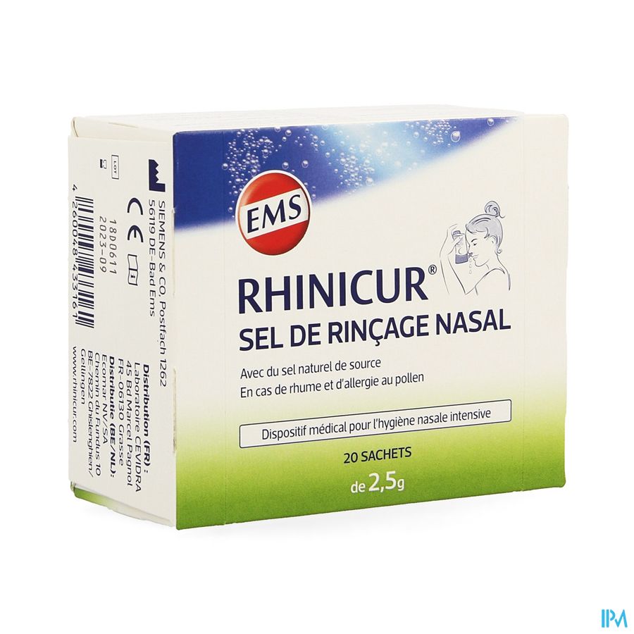 Rhinicur Sel De Rincage Nasale Sachet 20x2,5g Rhinicur Sel De Rincage Nasale Sachet 20x2,5g