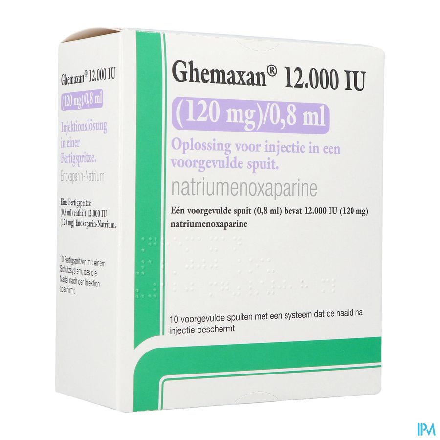 Ghemaxan 12.000ie 120mg/0,8ml Voorg.sp. 10+nldbesc Ghemaxan 12.000ie 120mg/0,8ml Voorg.sp. 10+nldbesc