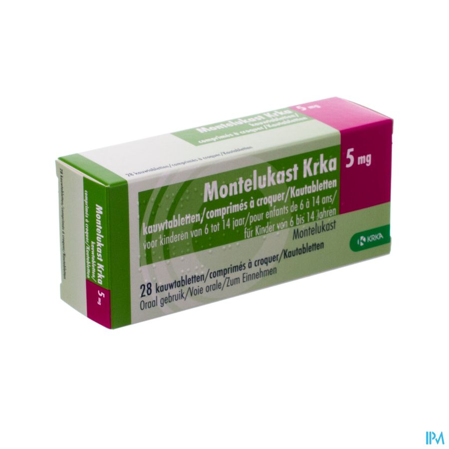 Montelukast Krka 5mg Kauwtabl 28 X 5mg Montelukast Krka 5mg Kauwtabl 28 X 5mg