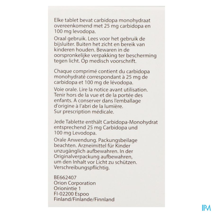 Doporio 25mg/100mg Comp 100 3