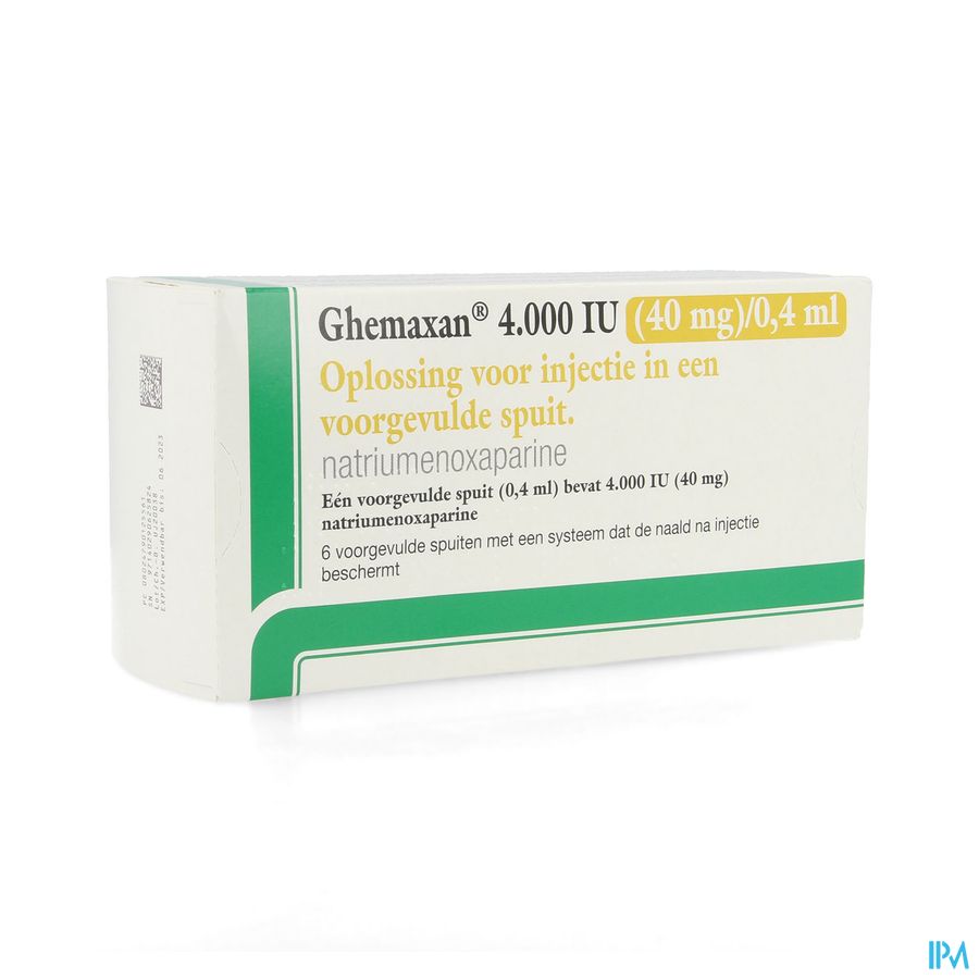 Ghemaxan 4.000ie 40mg/0,4ml Voorg.sp. 6+nldbesc Ghemaxan 4.000ie 40mg/0,4ml Voorg.sp. 6+nldbesc