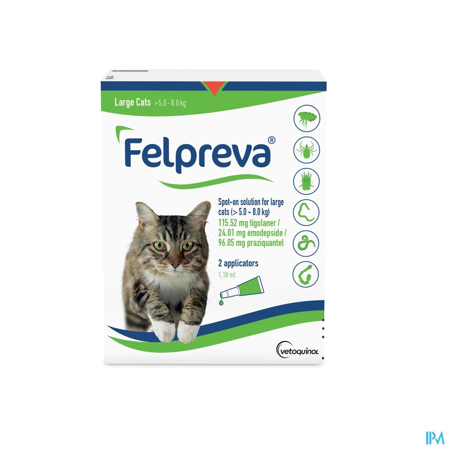 Felpreva Spot-on Solution Chat 5-8kg 2x1,18ml Felpreva Spot-on Solution Chat 5-8kg 2x1,18ml