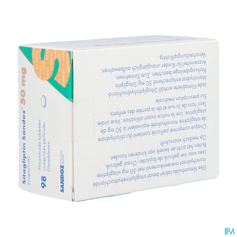 Sitagliptin Sandoz 50mg Comp Pell 98 Sitagliptin Sandoz 50mg Comp Pell 98