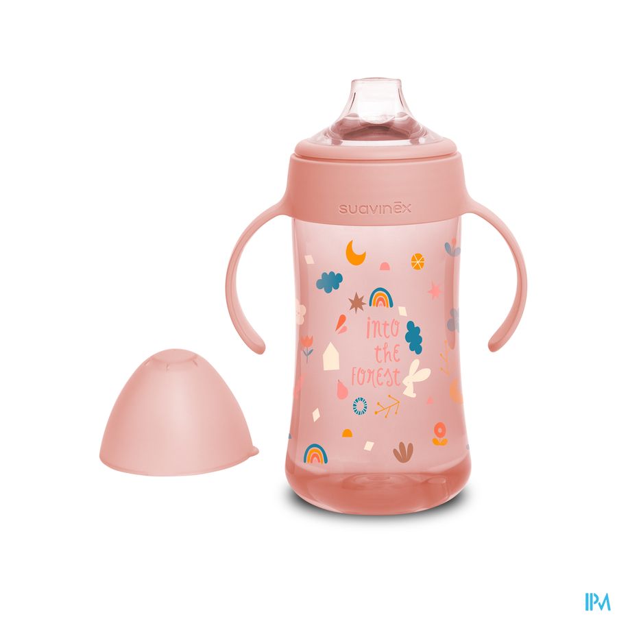 Suavinex Feeding Forest Flesje Handgr. Roze 270ml 4