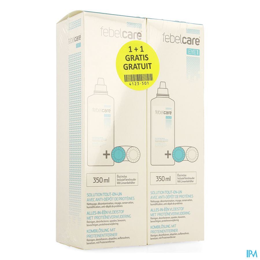 Febelcare Eye 1 Solution Lentille 350ml 1+1 Grat. Febelcare Eye 1 Solution Lentille 350ml 1+1 Grat.