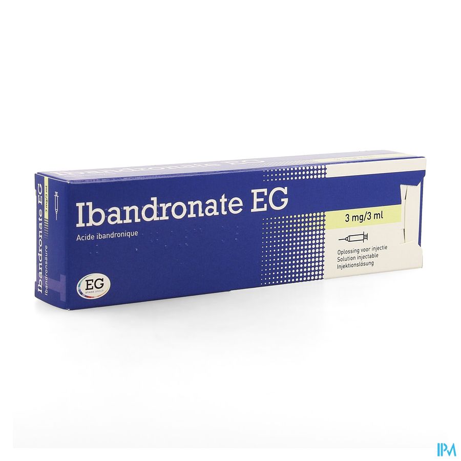 Ibandronate EG 3Mg/3Ml Opl Inj 1 Voorgevulde Spuit Ibandronate EG 3Mg/3Ml Opl Inj 1 Voorgevulde Spuit
