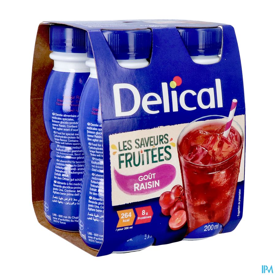 Delical Boisson Fruitee Raisins 4x200ml Delical Boisson Fruitee Raisins 4x200ml