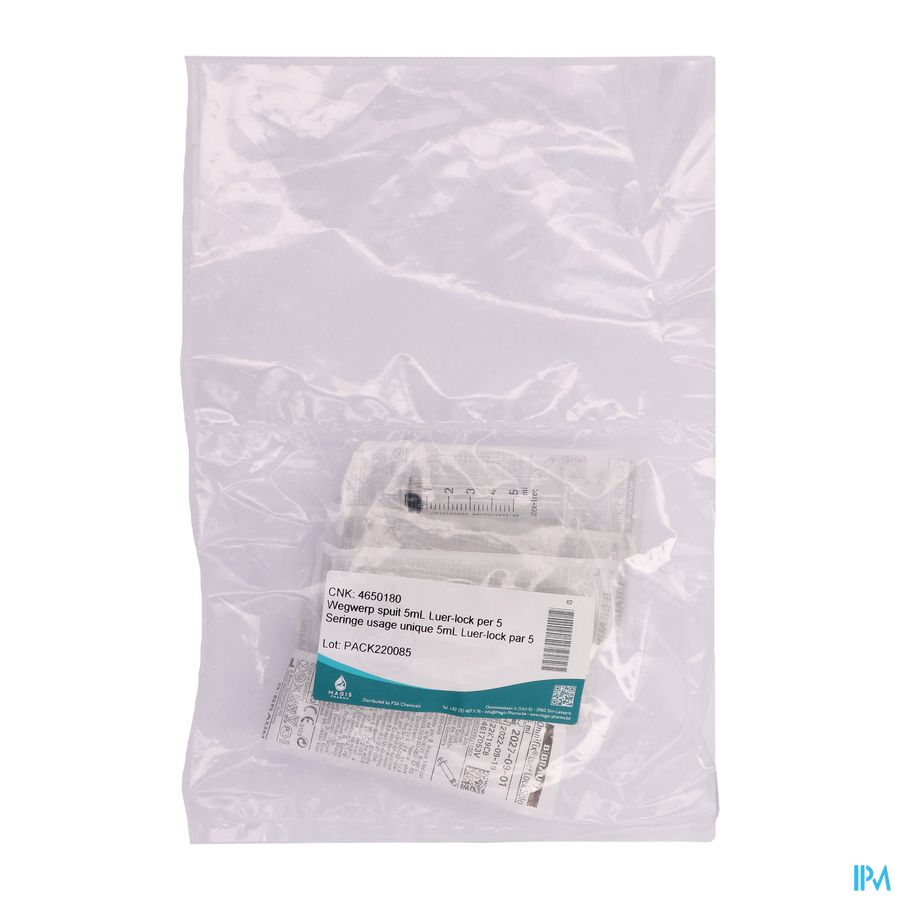 Wegwerp Spuit 5ml Luer-lock 5 Magis Wegwerp Spuit 5ml Luer-lock 5 Magis