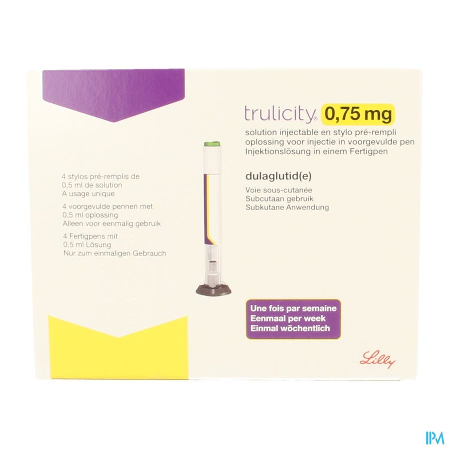 Trulicity 0,75mg/0,5ml Opl Inj Voorgevulde Pen 4 Trulicity 0,75mg/0,5ml Opl Inj Voorgevulde Pen 4